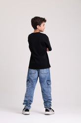 Side Pockets Slim Dark Jeans